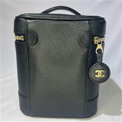 2003 Chanel Black Caviar Cosmetic Bag CC